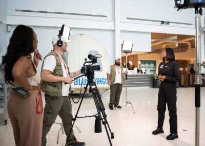 Behind the Scenes filming Aisha Bowe at Blue Origin