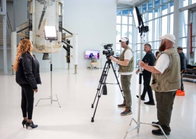 Interviewing Aisha's mom at Blue Origin